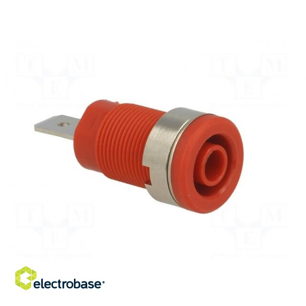 Socket | 4mm banana | 32A | 1kVDC | red | nickel plated | on panel | 35mm image 8