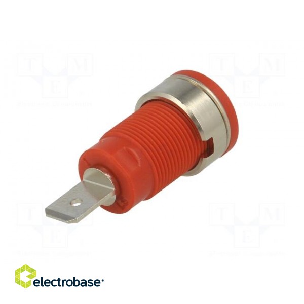 Socket | 4mm banana | 32A | 1kVDC | red | nickel plated | on panel | 35mm image 6