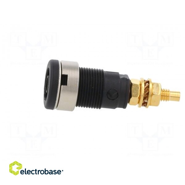 Socket | 4mm banana | 32A | 1kVDC | black | gold-plated | screw | 39mm image 3