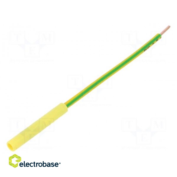 Socket | 4mm banana | 32A | 1kVDC | yellow-green | nickel plated | 130mm