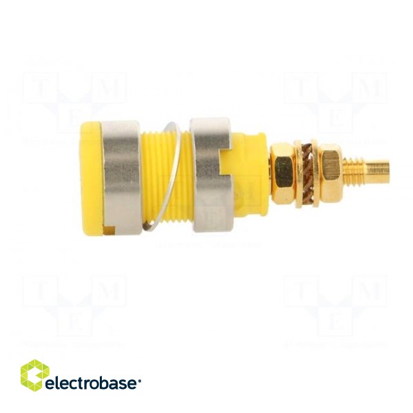 Socket | 4mm banana | 32A | 1kVDC | yellow | gold-plated | screw | 39mm image 3