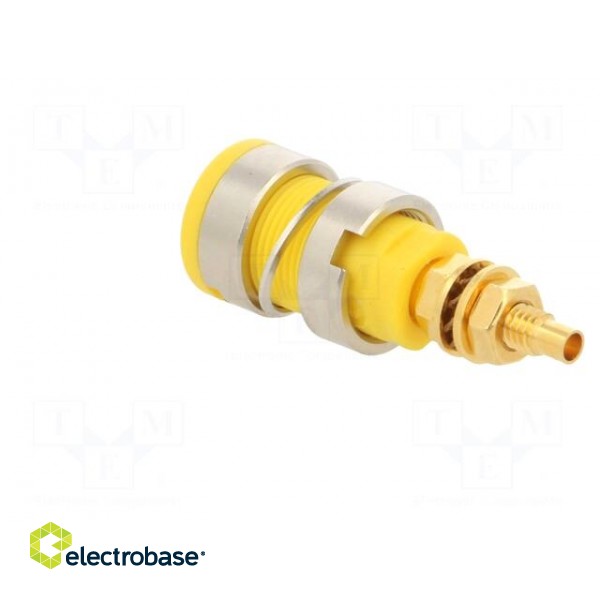 Socket | 4mm banana | 32A | 1kVDC | yellow | gold-plated | screw | 39mm image 4