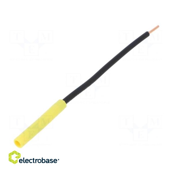 Socket | 4mm banana | 32A | 1kVDC | yellow | nickel plated | 130mm | 18mΩ
