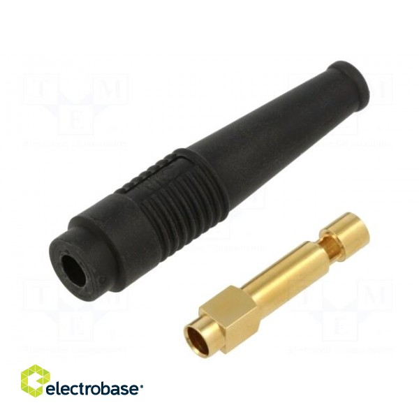 Socket | 4mm banana | 32A | 30VAC | 60VDC | 50mm | black | gold-plated фото 1