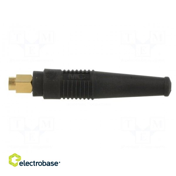 Socket | 4mm banana | 32A | 30VAC | 60VDC | 50mm | black | gold-plated фото 3