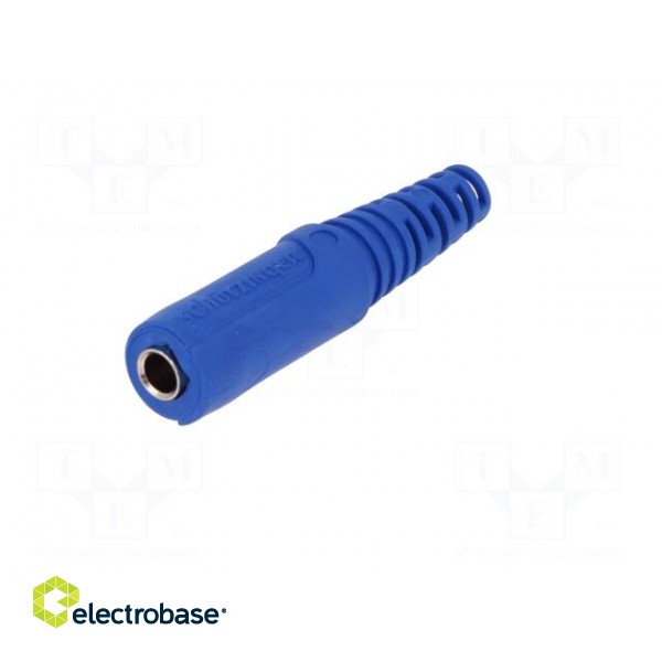 Socket | 4mm banana | 32A | 70VDC | blue | nickel plated | on cable image 2