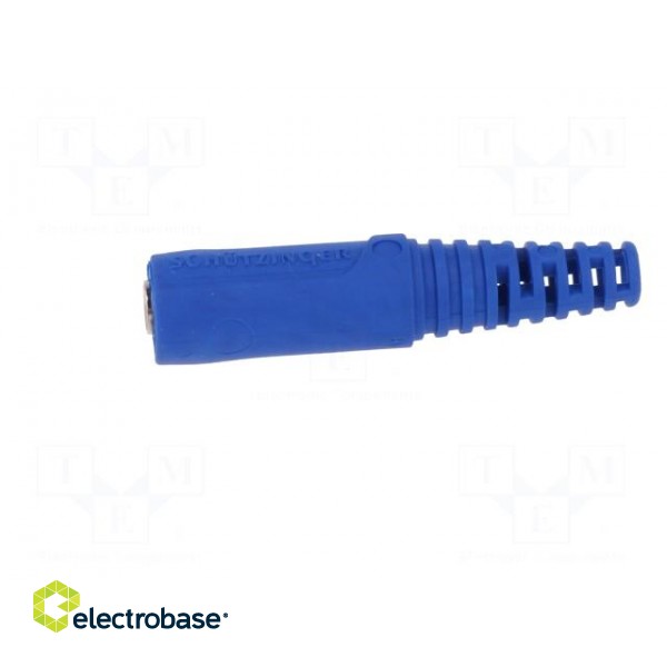 Socket | 4mm banana | 32A | 70VDC | blue | nickel plated | on cable фото 3
