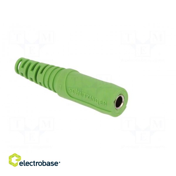 Socket | 4mm banana | 32A | 70VDC | green | nickel plated | on cable фото 8