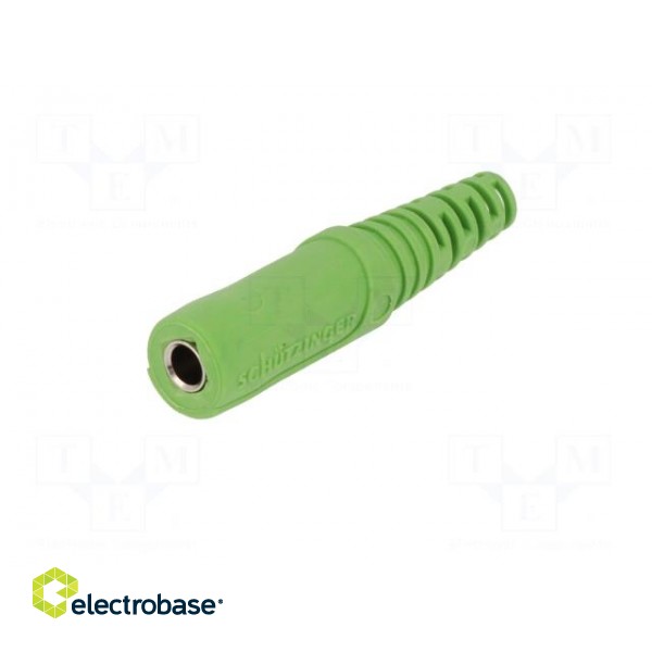 Socket | 4mm banana | 32A | 70VDC | green | nickel plated | on cable фото 2
