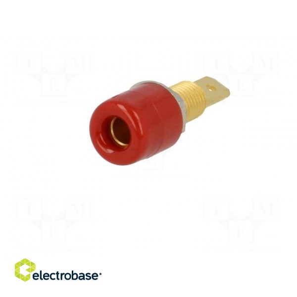 Socket | 4mm banana | 32A | 33VAC | 70VDC | red | gold-plated | -25÷80°C image 2