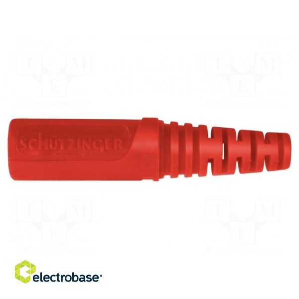 Socket | 4mm banana | 32A | 33VAC | 70VDC | red | nickel plated | on cable