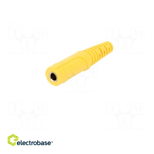 Socket | 4mm banana | 32A | 70VDC | yellow | nickel plated | on cable image 2