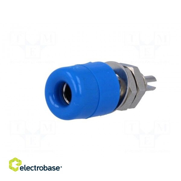 Socket | 4mm banana | 32A | 60VDC | blue | nickel plated | insulated image 2