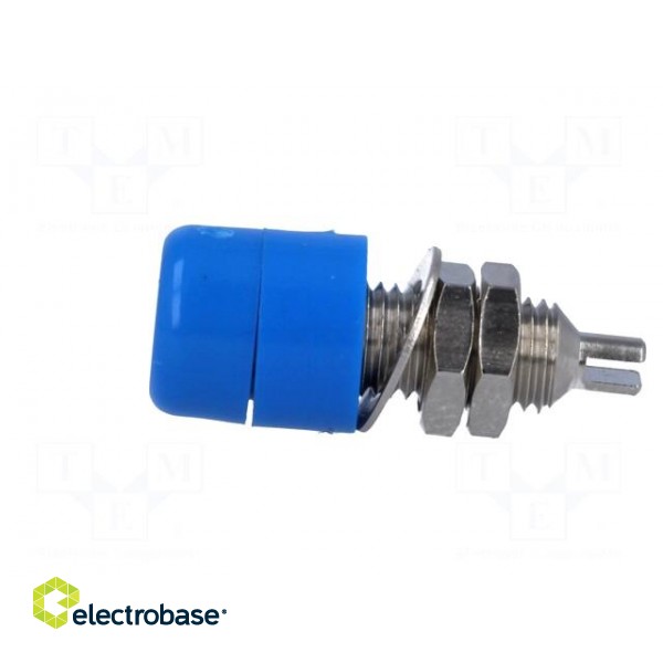 Socket | 4mm banana | 32A | 60VDC | blue | nickel plated | insulated image 3