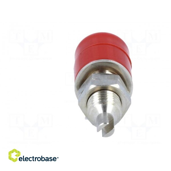 Socket | 4mm banana | 32A | 60VDC | red | nickel plated | screw,on panel фото 5
