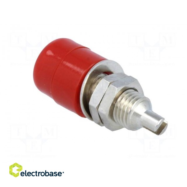 Socket | 4mm banana | 32A | 60VDC | red | nickel plated | screw,on panel image 4
