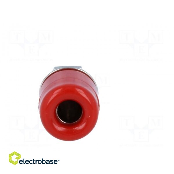 Socket | 4mm banana | 32A | 60VDC | red | nickel plated | on panel,screw image 9