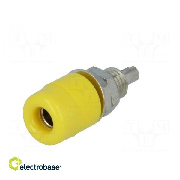 Socket | 4mm banana | 32A | 60VDC | yellow | nickel plated | insulated image 2