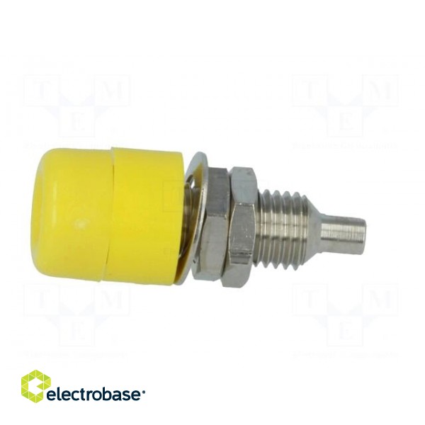 Socket | 4mm banana | 32A | 60VDC | yellow | nickel plated | insulated image 3