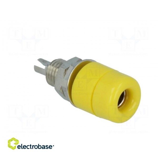 Socket | 4mm banana | 32A | 60VDC | yellow | nickel plated | insulated image 8