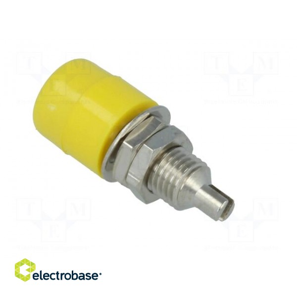 Socket | 4mm banana | 32A | 60VDC | yellow | nickel plated | insulated image 4