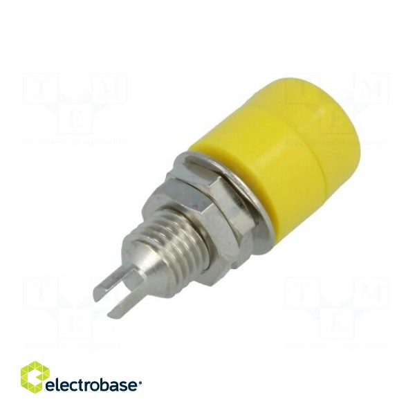 Socket | 4mm banana | 32A | 60VDC | yellow | nickel plated | insulated image 6