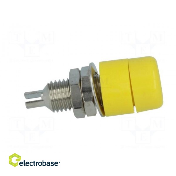 Socket | 4mm banana | 32A | 60VDC | yellow | nickel plated | insulated image 7