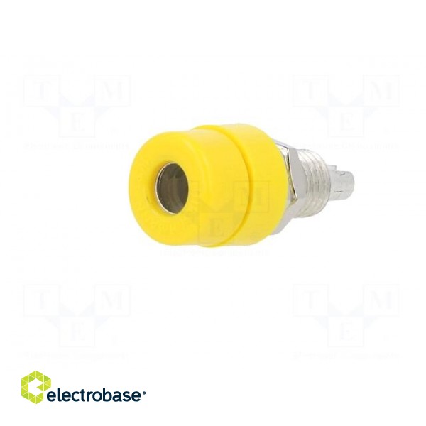 Socket | 4mm banana | 32A | 60VDC | yellow | screw | Overall len: 23.5mm image 2
