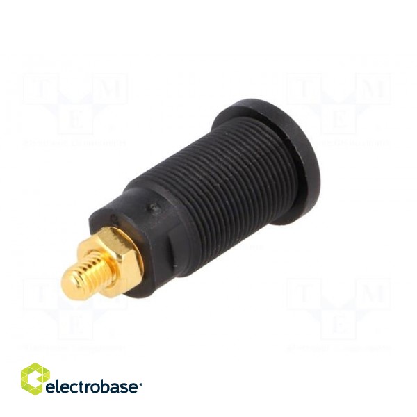 Socket | 4mm banana | 32A | black | gold-plated | screw,on panel | 32mm image 6