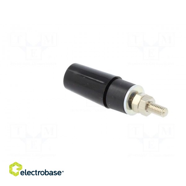 Socket | 4mm banana | 32A | black | on panel | 45mm | Contacts: brass фото 4
