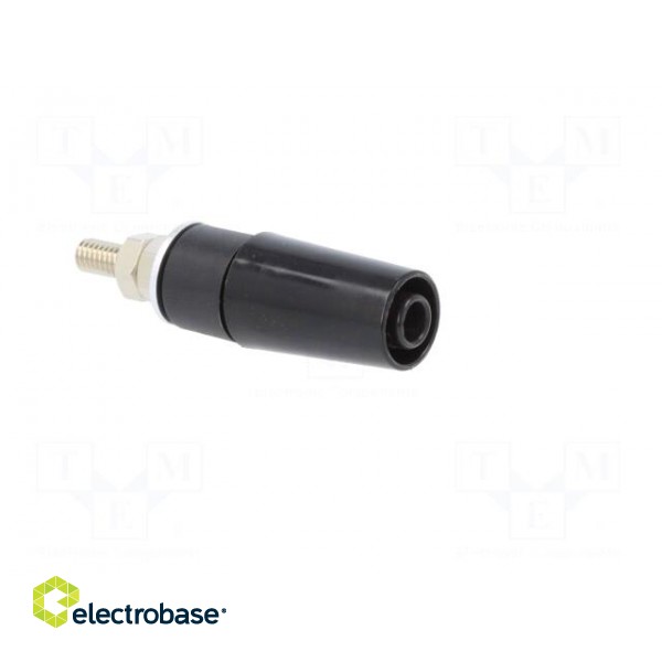 Socket | 4mm banana | 32A | black | on panel | 45mm | Contacts: brass фото 8