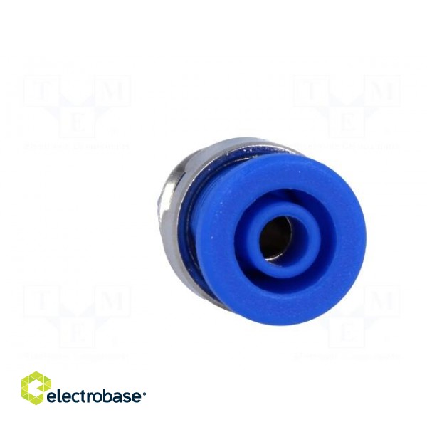 Socket | 4mm banana | 32A | blue | nickel plated | screw,on panel image 9