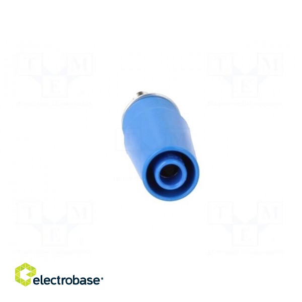 Socket | 4mm banana | 32A | blue | on panel | 45mm | Contacts: brass image 9
