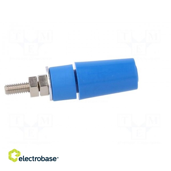 Socket | 4mm banana | 32A | blue | on panel | 45mm | Contacts: brass фото 7