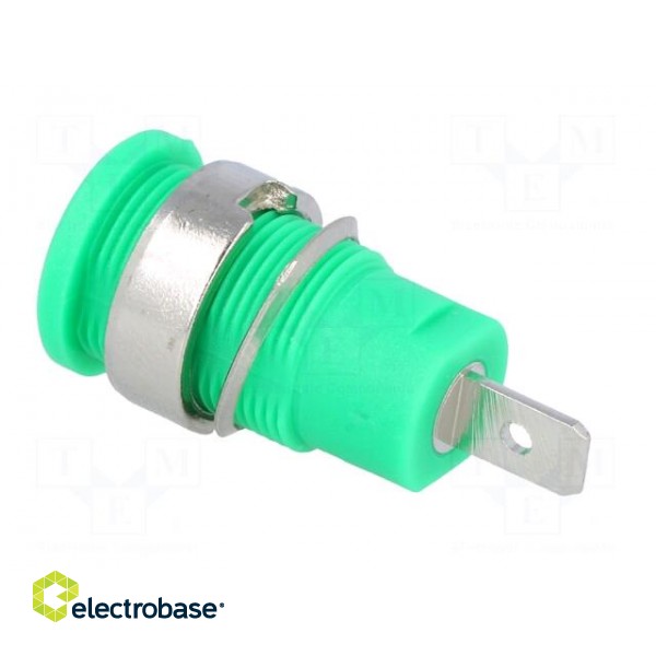 Socket | 4mm banana | 32A | green | nickel plated | on panel | insulated image 4