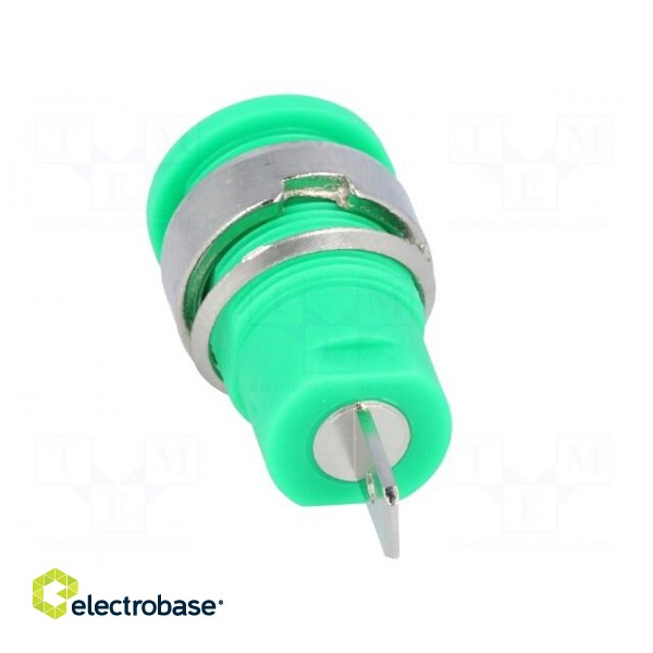 Socket | 4mm banana | 32A | green | nickel plated | on panel | insulated image 5