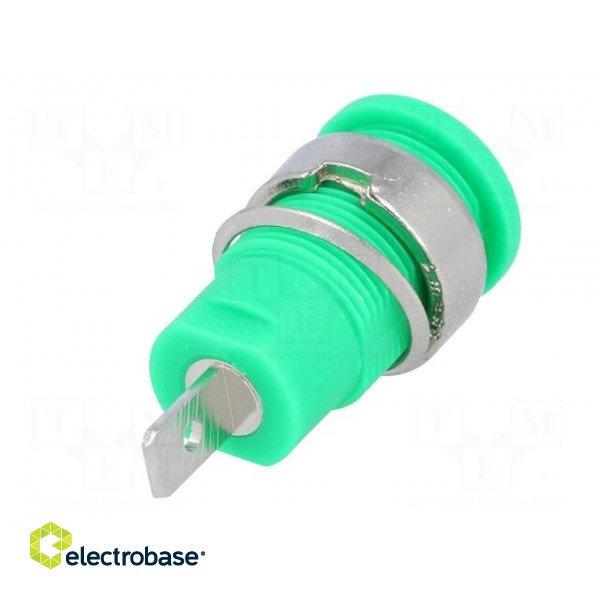 Socket | 4mm banana | 32A | green | nickel plated | on panel | insulated image 6