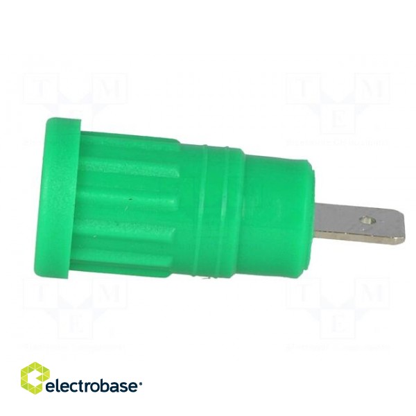 Socket | 4mm banana | 32A | green | nickel plated | on panel | insulated image 3