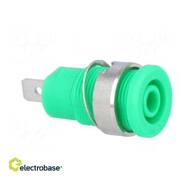 Socket | 4mm banana | 32A | green | nickel plated | on panel | insulated image 8