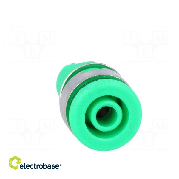 Socket | 4mm banana | 32A | green | nickel plated | on panel | insulated image 9