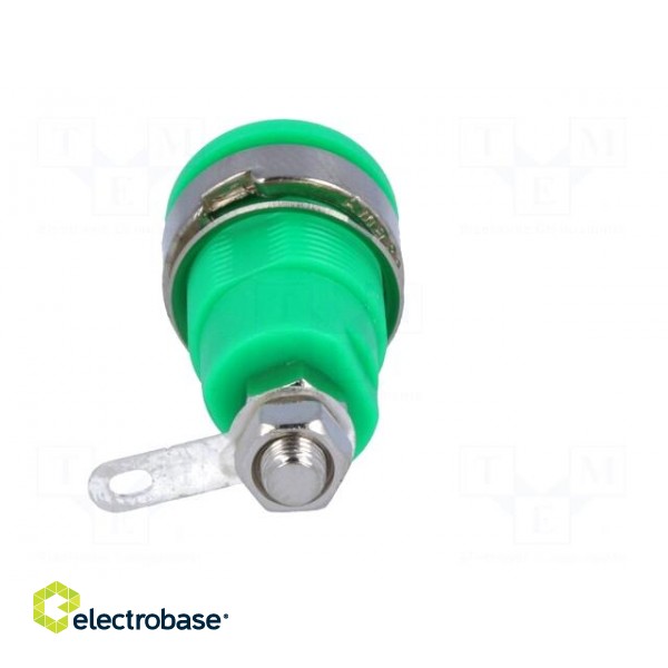 Socket | 4mm banana | 32A | green | nickel plated | screw,on panel image 5