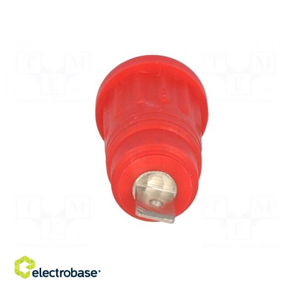 Socket | 4mm banana | 32A | red | nickel plated | on panel | insulated image 5