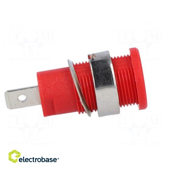 Socket | 4mm banana | 32A | red | nickel plated | on panel | insulated image 7