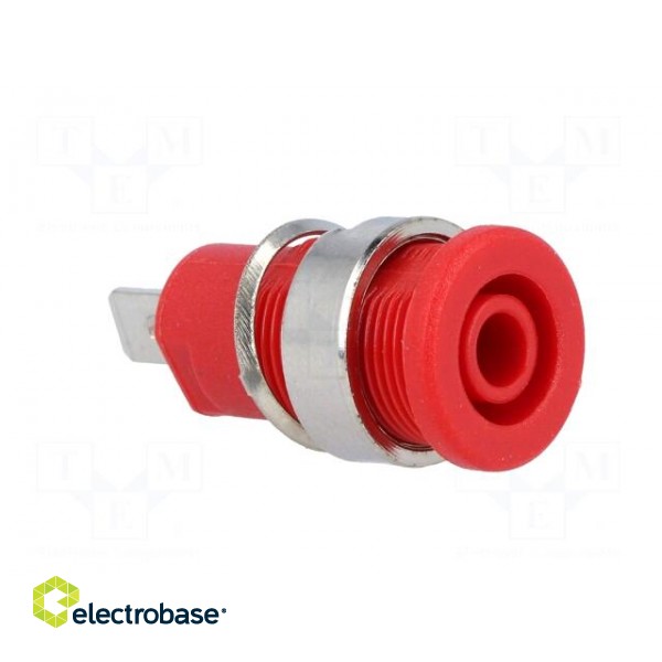 Socket | 4mm banana | 32A | red | nickel plated | on panel | insulated image 8