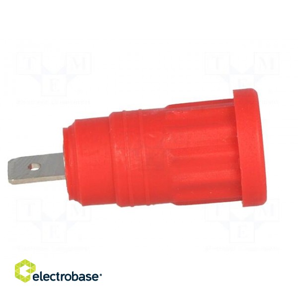 Socket | 4mm banana | 32A | red | nickel plated | on panel | insulated image 7