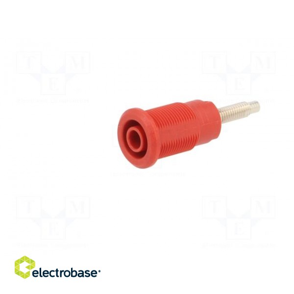 Socket | 4mm banana | 32A | red | nickel plated | Overall len: 38.5mm image 2