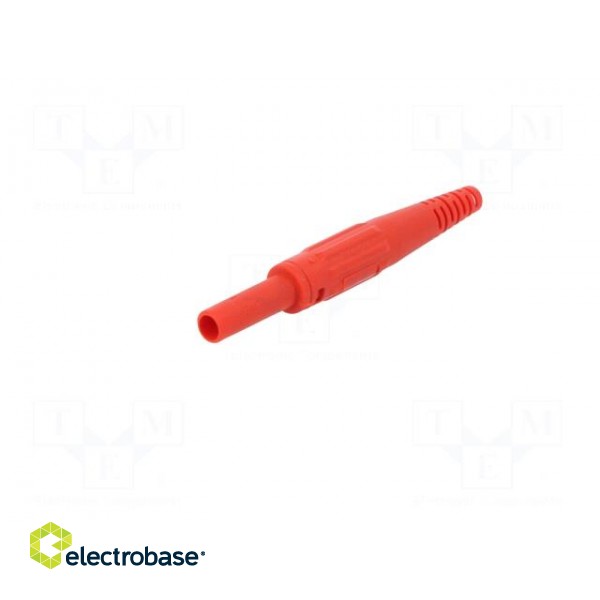 Socket | 4mm banana | 32A | red | on cable | insulated | 2.5mm2 image 2