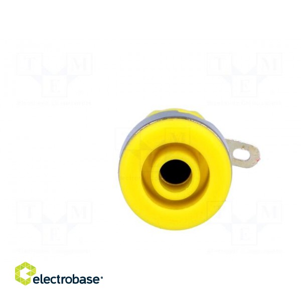 Socket | 4mm banana | 32A | yellow | nickel plated | screw,on panel image 9