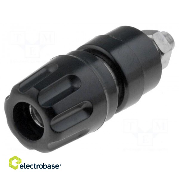 Socket | 4mm banana | 35A | 30VAC | 60VDC | black | nickel plated | M4