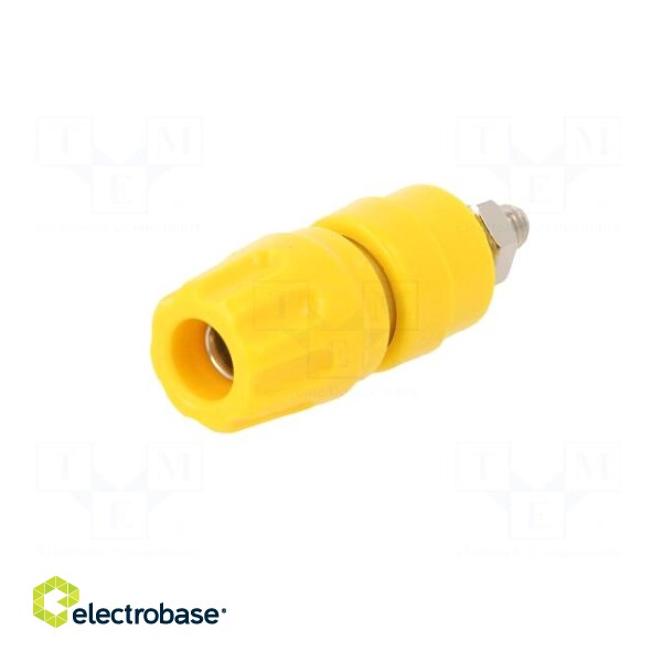 Socket | 4mm banana | 35A | 30VAC | 60VDC | yellow | nickel plated | M4 image 2